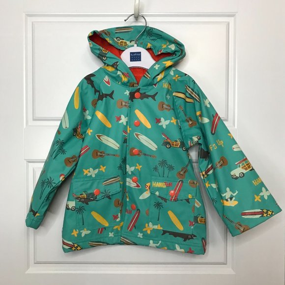 Hatley's Surf's Up Raincoat Unisex Kids Toddler Size 2 Beach, Terry Cloth, Hood - Picture 2 of 11